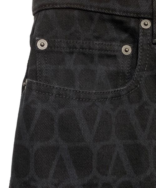 VALENTINO（ヴァレンティノ）VALENTINO (ヴァレンティノ) イコノグラフプリント バギー デニムパンツ ブラック サイズ:W30(76cm)の古着・服飾アイテム