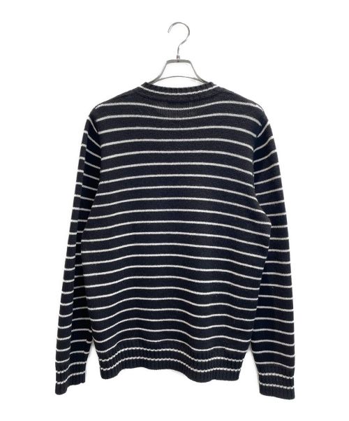 PRADA（プラダ）PRADA (プラダ) カシミア混クルーネック セーター ブラック×ホワイト サイズ:48の古着・服飾アイテム