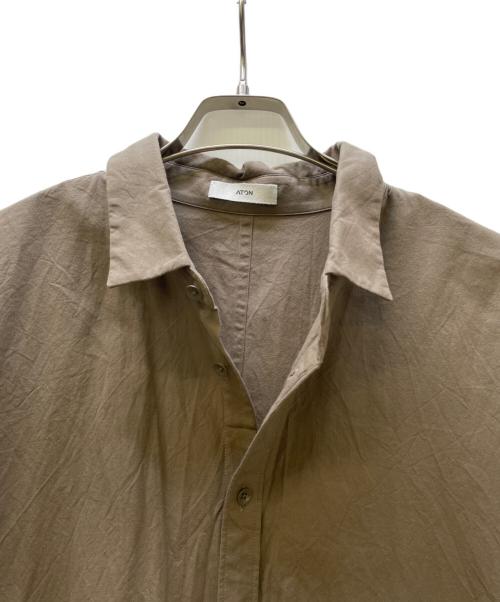 ATON（エイトン）ATON (エイトン) CO/CA OX OVERSIZED LONG SHIRT ブラウン サイズ:6 未使用品の古着・服飾アイテム