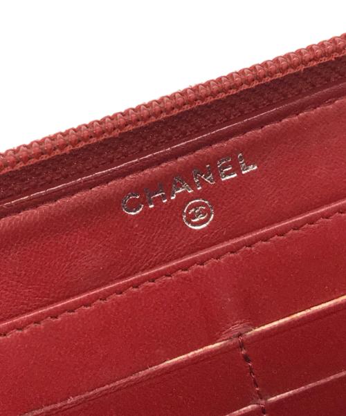 CHANEL（シャネル）CHANEL (シャネル) ラウンドジップ長財布 レッドの古着・服飾アイテム