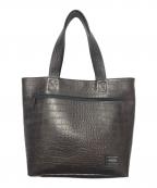 HEAD PORTERヘッドポーター）の古着「クロコ型押しトートバッグ」｜ブラウン