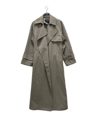 LOUNIE ダークグレー トレンチコート　36サイズ 中古・古着通販】LOUNIE (ルーニー) ボタンレストレンチコート カーキ