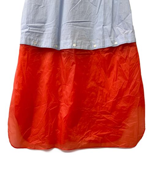 SueUNDERCOVER（スーアンダーカバー）SueUNDERCOVER (スーアンダーカバー) 切替シャツワンピース ブルー×オレンジ サイズ:1の古着・服飾アイテム