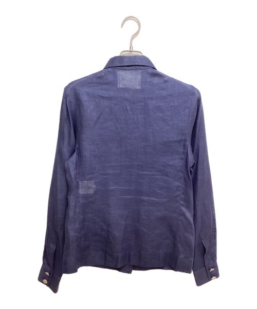 CHANEL（シャネル）CHANEL (シャネル) リネンシャツ ネイビー サイズ:38の古着・服飾アイテム