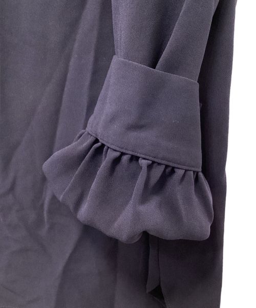 theory（セオリー）theory (セオリー) Classic Crepe Stand Collar Vol TP ネイビー サイズ:Mの古着・服飾アイテム