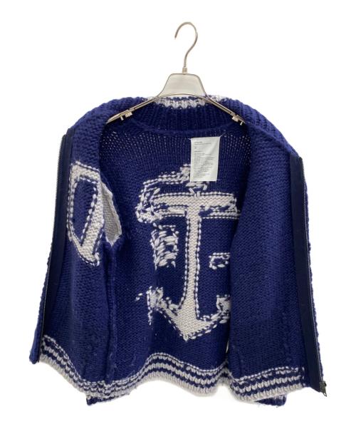 WTAPS（ダブルタップス）WTAPS (ダブルタップス) カウチンニットカーディガン ネイビー×グレー サイズ:②の古着・服飾アイテム
