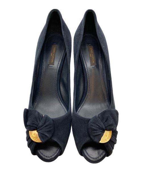 LOUIS VUITTON（ルイ ヴィトン）LOUIS VUITTON (ルイ ヴィトン) オープントゥーパンプス ネイビー サイズ:39の古着・服飾アイテム