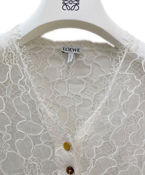 LOEWE（ロエベ）LOEWE (ロエベ) バルーンスリーブレースブラウス ホワイト サイズ:38 未使用品の古着・服飾アイテム