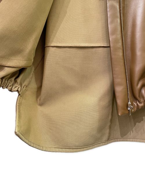 MaxMara（マックスマーラ）MaxMara (マックスマーラ) ジップアップ ナッパレザー ジャケット ブラウン サイズ:40の古着・服飾アイテム