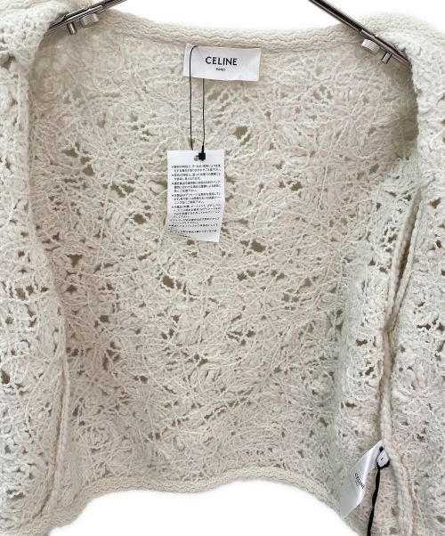 CELINE（セリーヌ）CELINE (セリーヌ) コーネリー ウール カーディガン ホワイト サイズ:Lの古着・服飾アイテム