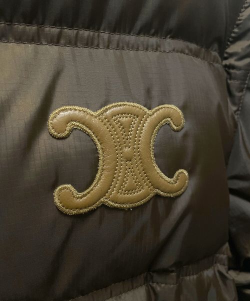 CELINE（セリーヌ）CELINE (セリーヌ) TRIOMPHE CROPPED DOWN JACKET ブラウン サイズ:38の古着・服飾アイテム