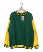 X-LARGEエクストララージ）の古着「クルーネックスウェット」｜イエロー×グリーン