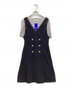BLUE LABEL CRESTBRIDGEブルーレーベルクレストブリッジ）の古着「ジャンパースカートセットアップ」｜ホワイト×ブラック