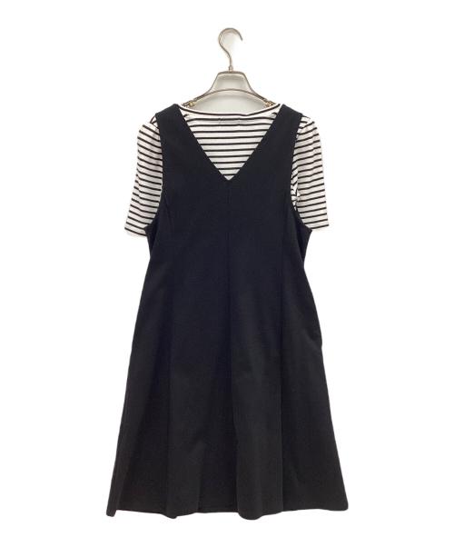 BLUE LABEL CRESTBRIDGE（ブルーレーベルクレストブリッジ）BLUE LABEL CRESTBRIDGE (ブルーレーベルクレストブリッジ) ジャンパースカートセットアップ ホワイト×ブラック サイズ:36 未使用品の古着・服飾アイテム