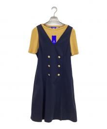 BLUE LABEL CRESTBRIDGE（ブルーレーベルクレストブリッジ）の古着「ジャンパースカートセットアップ」｜イエロー