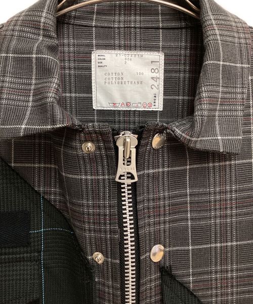 sacai（サカイ）sacai (サカイ) CHECKED PANELLED JACKET（チェックドパネルドジャケット） マルチカラー サイズ:2の古着・服飾アイテム