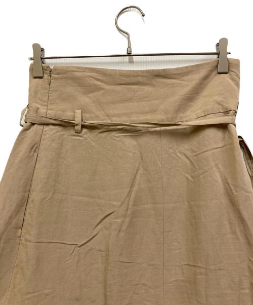 ebure（エブール）EBURE (エブール) ハイウエストテンセルリネンロングスカート ベージュ サイズ:38の古着・服飾アイテム