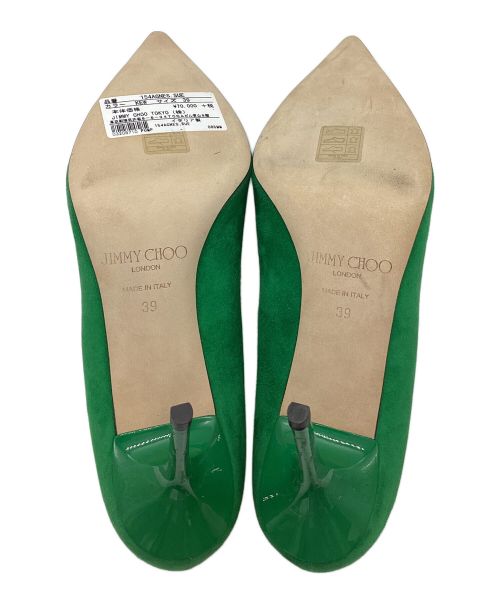 JIMMY CHOO（ジミーチュウ）JIMMY CHOO (ジミーチュウ) スウェードパンプス グリーン サイズ:39の古着・服飾アイテム