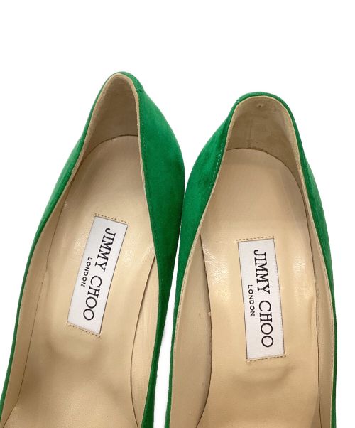 JIMMY CHOO（ジミーチュウ）JIMMY CHOO (ジミーチュウ) スウェードパンプス グリーン サイズ:39の古着・服飾アイテム
