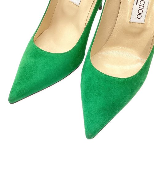 JIMMY CHOO（ジミーチュウ）JIMMY CHOO (ジミーチュウ) スウェードパンプス グリーン サイズ:39の古着・服飾アイテム