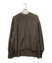 ENFOLD（エンフォルド）の古着「ミリオーネリブBOXブラウス」｜オリーブ