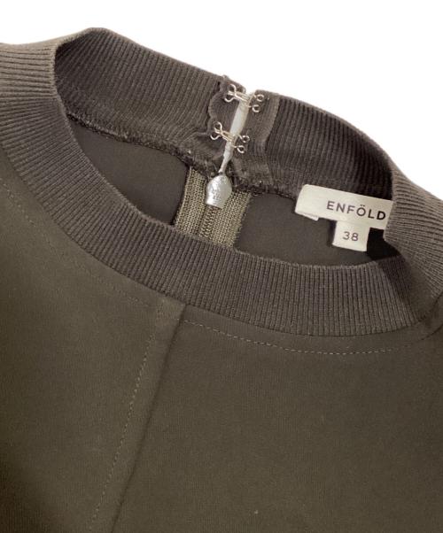 ENFOLD（エンフォルド）ENFOLD (エンフォルド) ミリオーネリブBOXブラウス オリーブ サイズ:38の古着・服飾アイテム