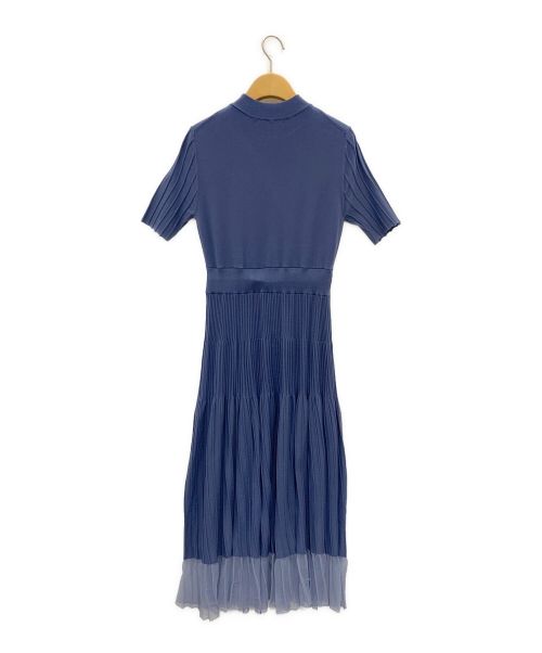 Pinky & Dianne（ピンキーアンドダイアン）Pinky & Dianne (ピンキーアンドダイアン) タックスカートニットワンピース ブルー サイズ:38の古着・服飾アイテム