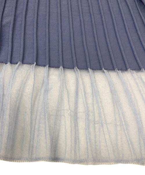 Pinky & Dianne（ピンキーアンドダイアン）Pinky & Dianne (ピンキーアンドダイアン) タックスカートニットワンピース ブルー サイズ:38の古着・服飾アイテム