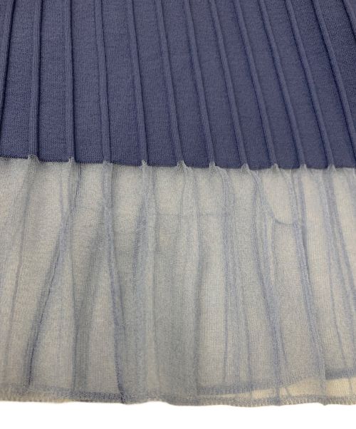 Pinky & Dianne（ピンキーアンドダイアン）Pinky & Dianne (ピンキーアンドダイアン) タックスカートニットワンピース ブルー サイズ:38の古着・服飾アイテム