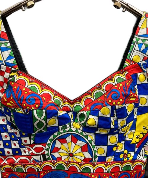 DOLCE & GABBANA（ドルチェ＆ガッバーナ）DOLCE & GABBANA (ドルチェ＆ガッバーナ) シチリアプリントミニワンピース サイズ:38の古着・服飾アイテム
