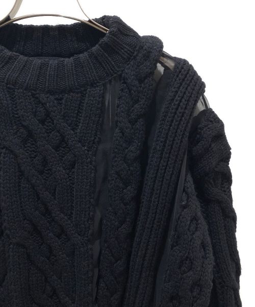 sacai（サカイ）sacai (サカイ) Mix Wool Knit Pullover ブラック サイズ:2の古着・服飾アイテム