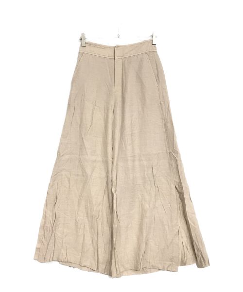 Noble（ノーブル）Noble (ノーブル) ファジーリネンスリットフレアパンツ グレージュ サイズ:38の古着・服飾アイテム
