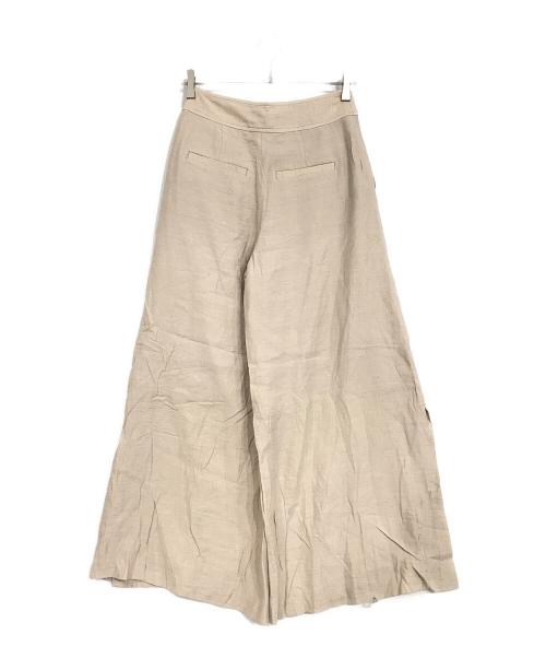 Noble（ノーブル）Noble (ノーブル) ファジーリネンスリットフレアパンツ グレージュ サイズ:38の古着・服飾アイテム