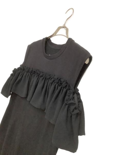 MM6 Maison Margiela（エムエムシックスメゾンマルジェラ）MM6 Maison Margiela (エムエムシックスメゾンマルジェラ) フリルミニドレスワンピ ブラック サイズ:Sの古着・服飾アイテム