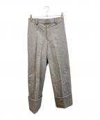 BLAMINKブラミンク）の古着「コットンメランジターンアップヘムパンツ」｜ライトグレー