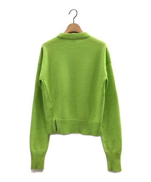 BLAMINK（ブラミンク）BLAMINK (ブラミンク) カシミヤシルク12Gクルーネックロングスリーブニット グリーン サイズ:36の古着・服飾アイテム