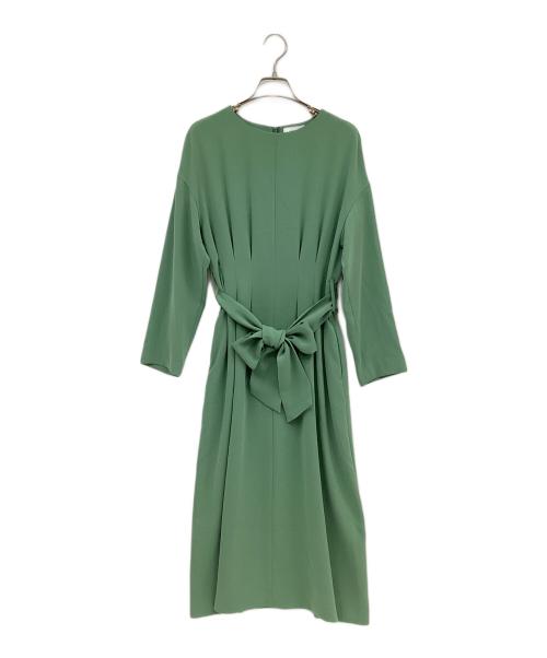 S.ESSENTIALS（エス エッセンシャルズ）S.ESSENTIALS (エス エッセンシャルズ) ソアパールダブルクロスドレス グリーン サイズ:38の古着・服飾アイテム