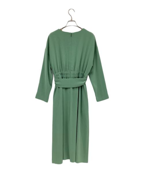 S.ESSENTIALS（エス エッセンシャルズ）S.ESSENTIALS (エス エッセンシャルズ) ソアパールダブルクロスドレス グリーン サイズ:38の古着・服飾アイテム