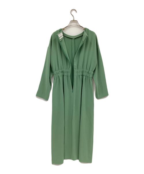 S.ESSENTIALS（エス エッセンシャルズ）S.ESSENTIALS (エス エッセンシャルズ) ソアパールダブルクロスドレス グリーン サイズ:38の古着・服飾アイテム