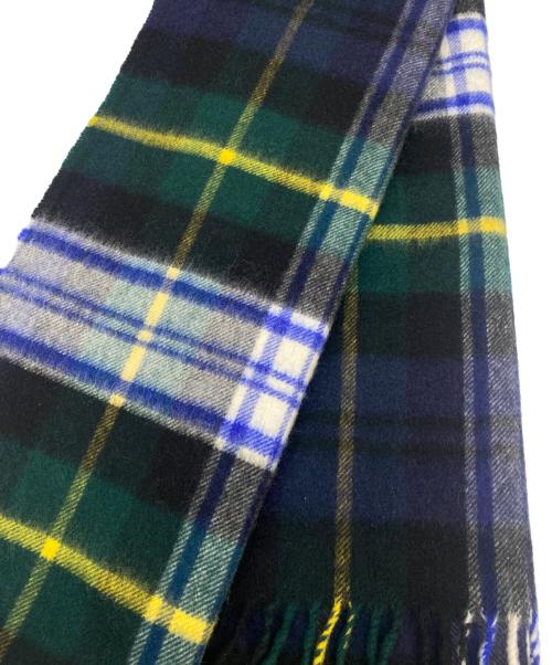 JOHNSTONS OF ELGIN（ジョンストンズオブエルガン）JOHNSTONS OF ELGIN (ジョンストンズオブエルガン) チェック柄カシミヤマフラー ブラック×グリーンの古着・服飾アイテム