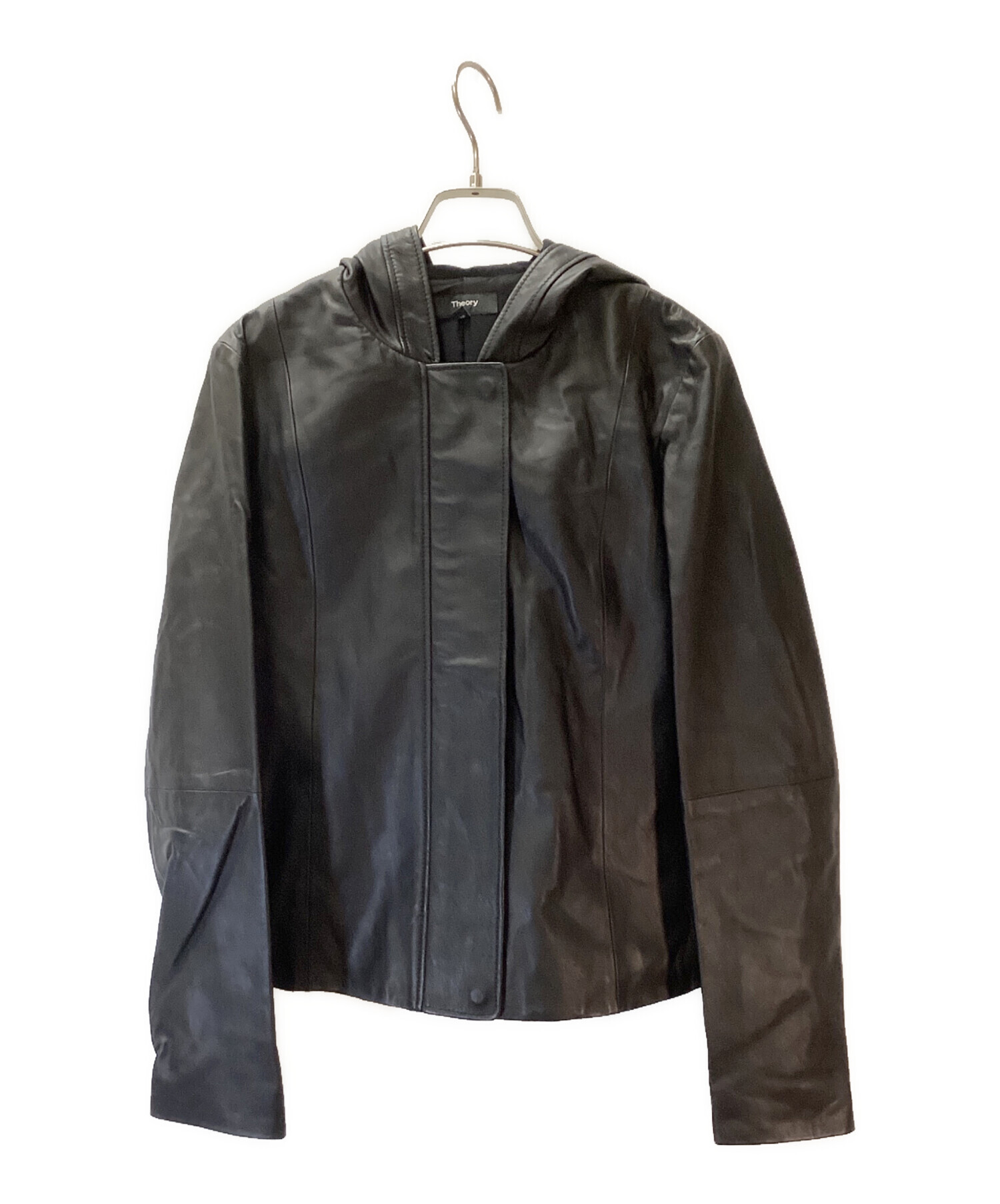 Theory フード付きレザージャケット ブラック theory (セオリー) フード付レザージャケット ブラック サイズ:P