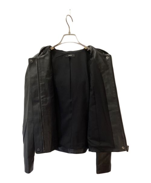 theory（セオリー）theory (セオリー) フード付レザージャケット ブラック サイズ:Pの古着・服飾アイテム