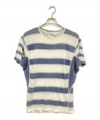 ISSEY MIYAKEイッセイミヤケ）の古着「ボーダーリネンカットソー」｜ネイビー