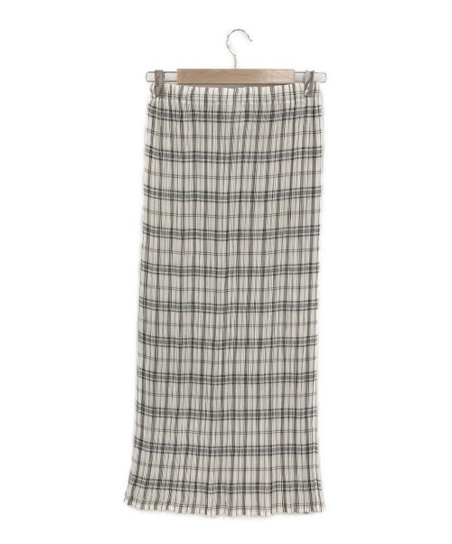 ISSEY MIYAKE（イッセイミヤケ）ISSEY MIYAKE (イッセイミヤケ) プリーツチェックスカート ホワイト サイズ:Sの古着・服飾アイテム