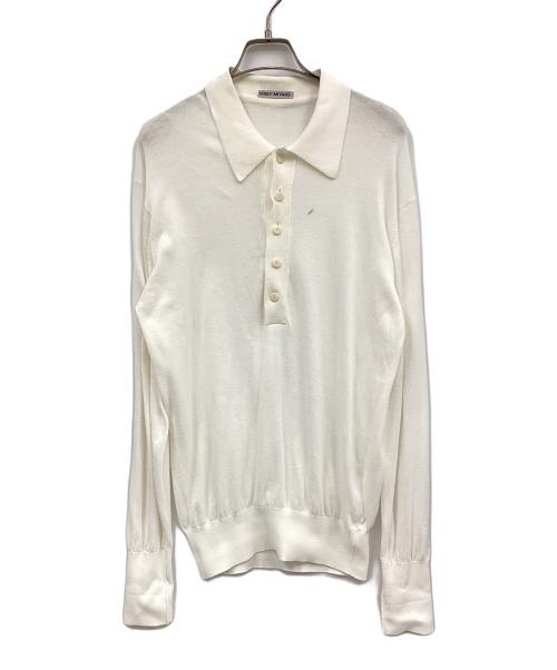 ISSEY MIYAKE（イッセイミヤケ）ISSEY MIYAKE (イッセイミヤケ) ニットポロシャツ ホワイト サイズ:Ⅿの古着・服飾アイテム