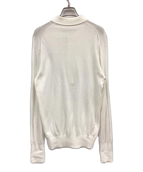 ISSEY MIYAKE（イッセイミヤケ）ISSEY MIYAKE (イッセイミヤケ) ニットポロシャツ ホワイト サイズ:Ⅿの古着・服飾アイテム