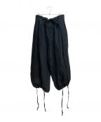 Yohji Yamamoto pour hommeヨウジヤマモト プールオム）の古着「リネンバルーンパンツ」｜ブラック