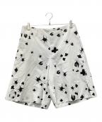 COMME des GARCONS HOMME PLUSコムデギャルソンオムプリュス）の古着「加工プリントハーフパンツ」｜ホワイト