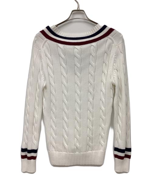 BROOKS BROTHERS（ブルックスブラザーズ）BROOKS BROTHERS (ブルックスブラザーズ) スーピマコットンVネックテニスセーター ホワイト サイズ:Mの古着・服飾アイテム