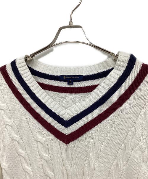 BROOKS BROTHERS（ブルックスブラザーズ）BROOKS BROTHERS (ブルックスブラザーズ) スーピマコットンVネックテニスセーター ホワイト サイズ:Mの古着・服飾アイテム